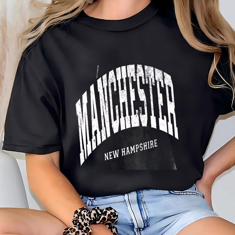 Vintage Manchester New Hampshire Hoodie: Cozy College Sweatshirt T-shirt
