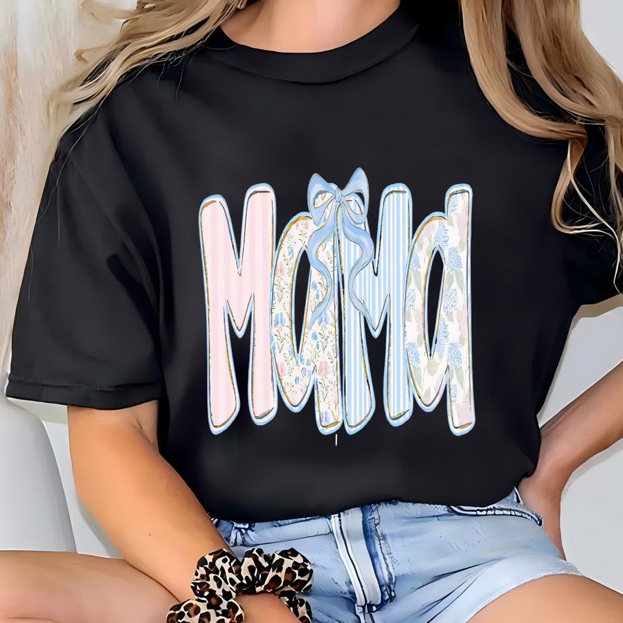 Custom Mama Sweatshirt, Gift For Mama, Personalized Mama Sweater, New Mom Crewneck T-shirt