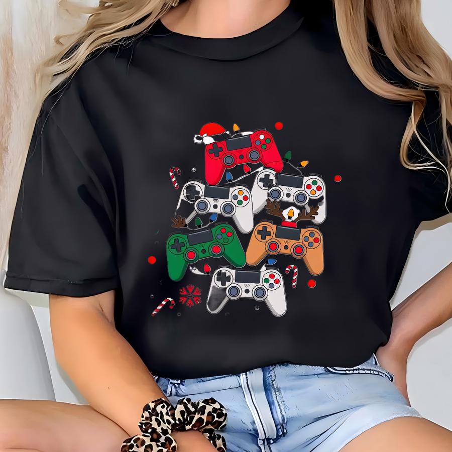 Game Controller Shirt, Christmas Game Controller Sweatshirt, Game Day Sweater, Christmas Game Controller Hoodie, Cute Christmas Gift T-shirt