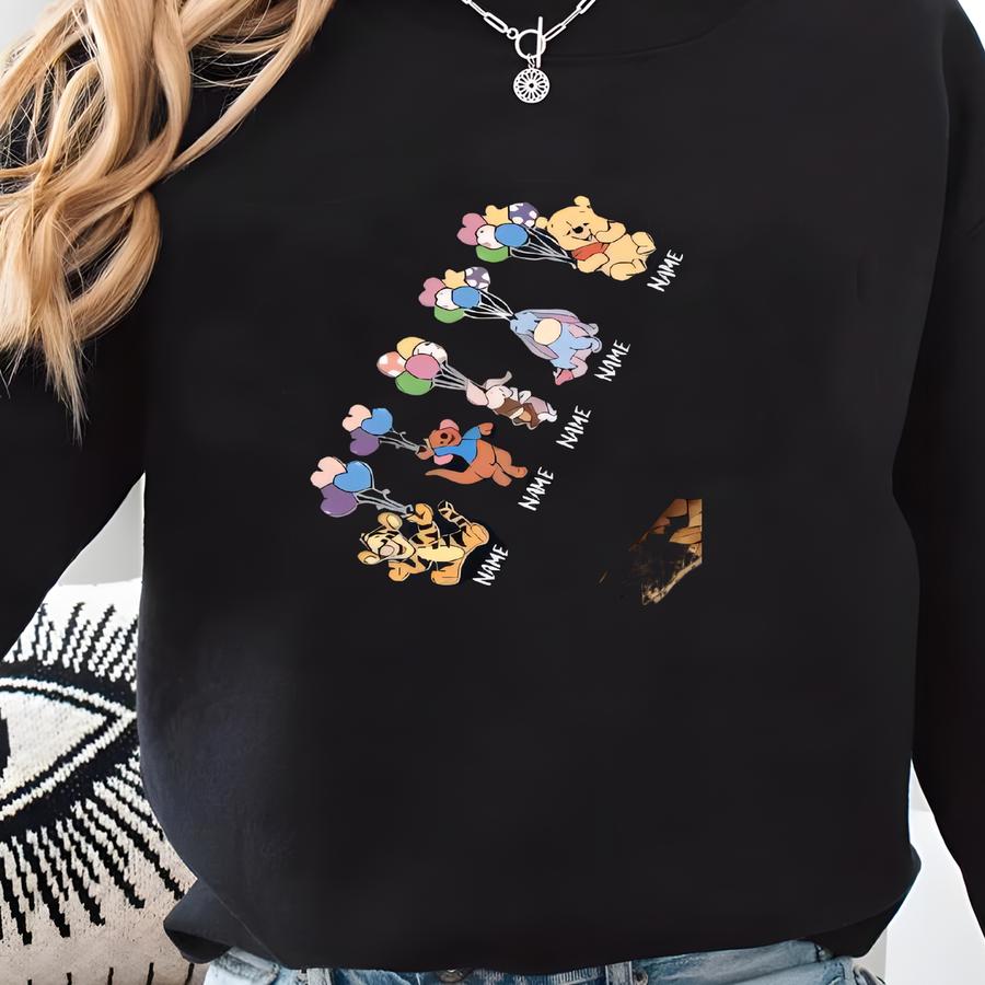 Custom Papa Bear Sweatshirt For Dad,pooh Bear Dad Hoodie, Personalized Dada, Classic Pooh Bear Tee Customizable Shirt Sweatshirt