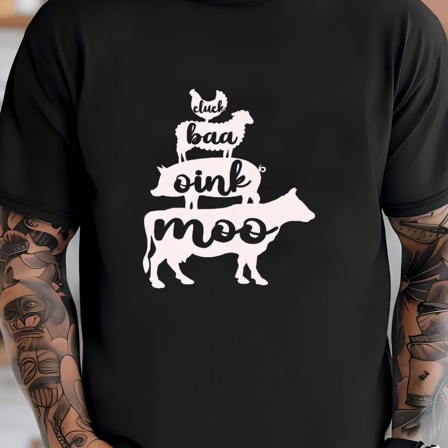 Cute Farm Animals Hoodie, Farm Life Crewneck, Farm Girl Shirt, Cow Shirt, Chicken Shirt, Farmer Gift Crewneck, Cluck Boa Oink Moo Tee T-shirt