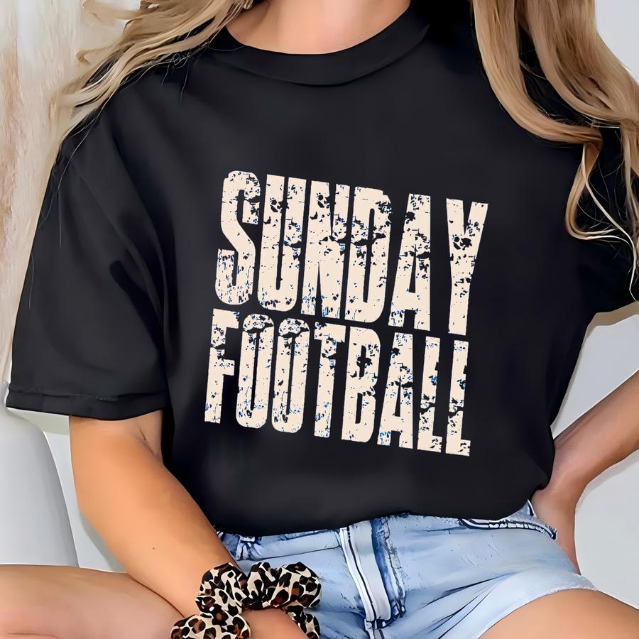 Sunday Football Sweatshirt | Game Day Tee | Distressed Vintage Football Fan Top For Sports Season T-shirt