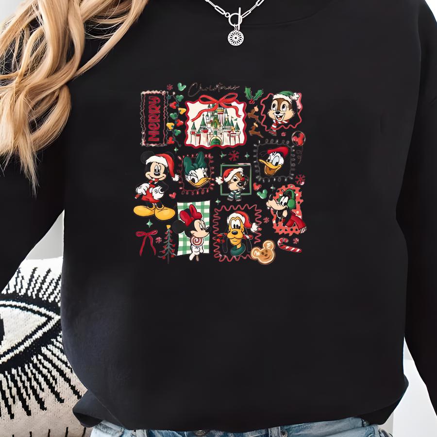Retro Santa And Friends T-shirt And Sweatshirt: Soft Christmas Shirt Sweatshirt