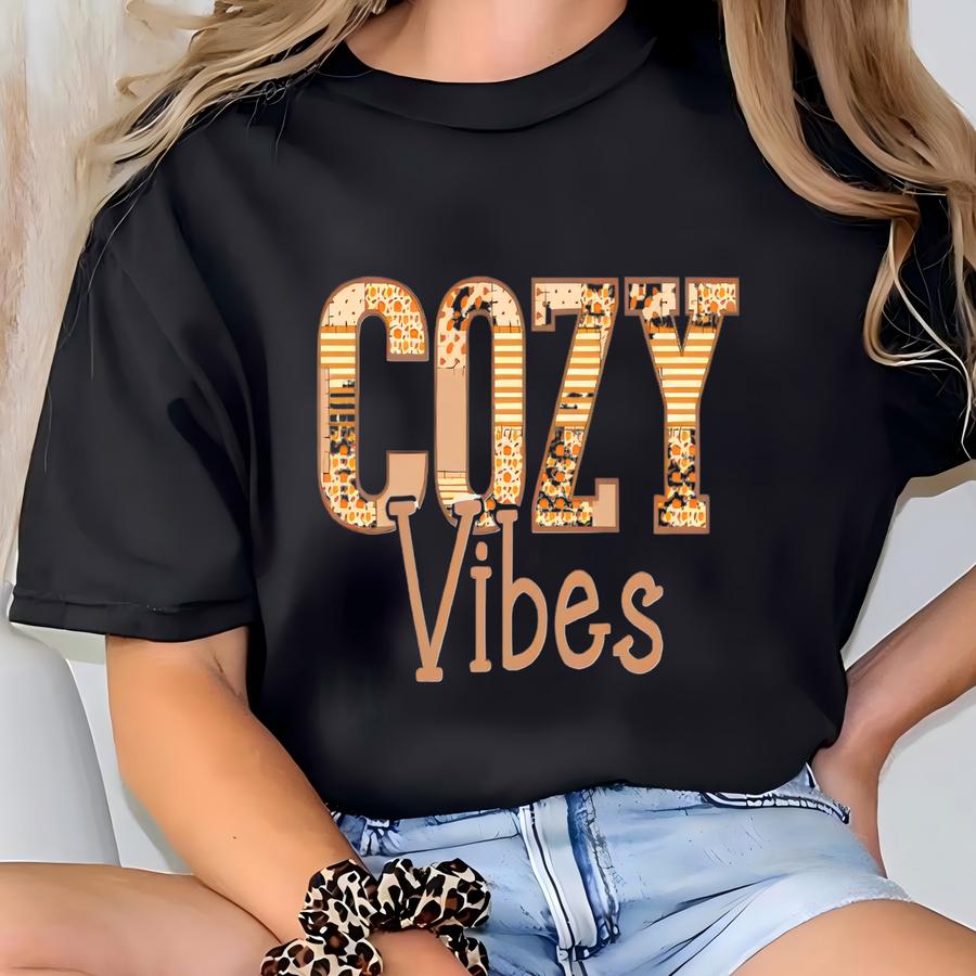 Cozy Vibes Fall Sweatshirt, Retro Fall Sweatshirt, Cute Cozy Vibes Sweatshirt, Cute Fall Graphic Sweatshirt, Cozy Fall Sweater T-shirt