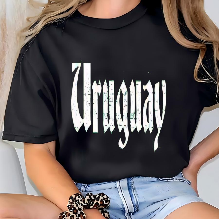 Uruguay Flag Shirt: Men's Long Sve With Pabellon Nacional Design T-shirt