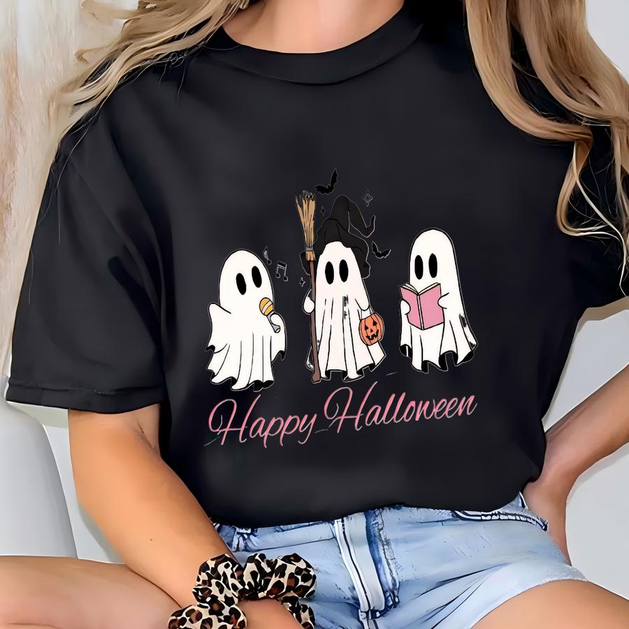 Three Ghost | Spooky Season Tee | Cute Autumn Ghost Graphic On Hoodie T-shirt