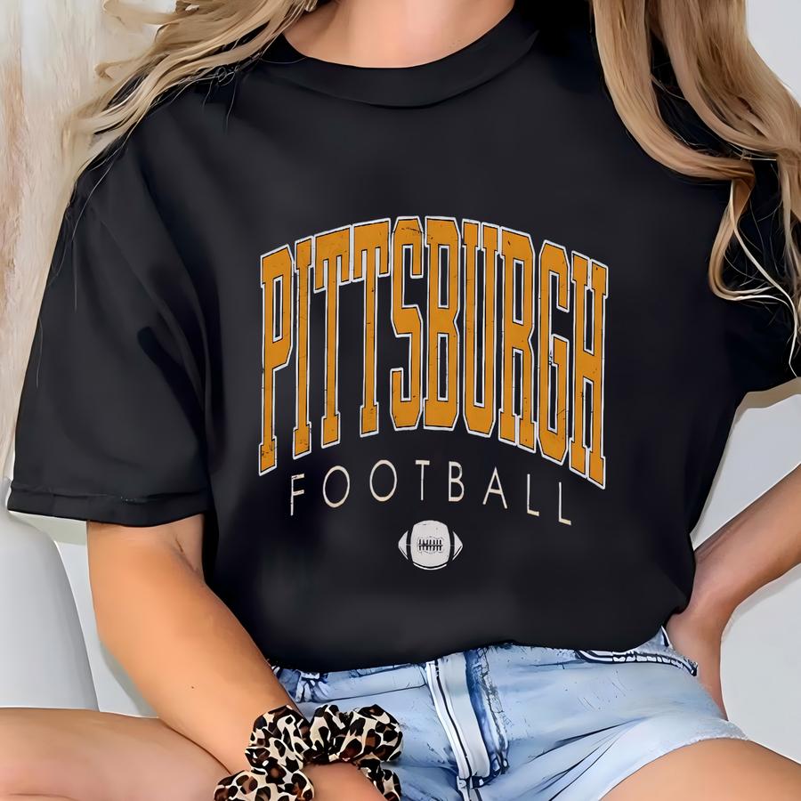 Vintage Pittsburgh Football Crewneck Sweatshirt, Retro Pittsburgh Football Shirt, Steel City Crewneck, Pittsburgh Jersey, Yinzer Hoodie T-shirt