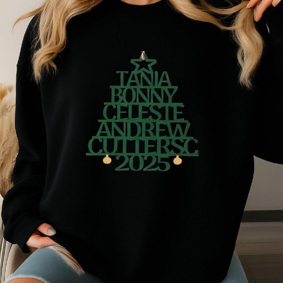 Custom Christmas Tree Ornament With Family Names, Family Christmas Ornament, Christmas Tree Name Ornament 2025, Family Name Ornament Sweatshirt