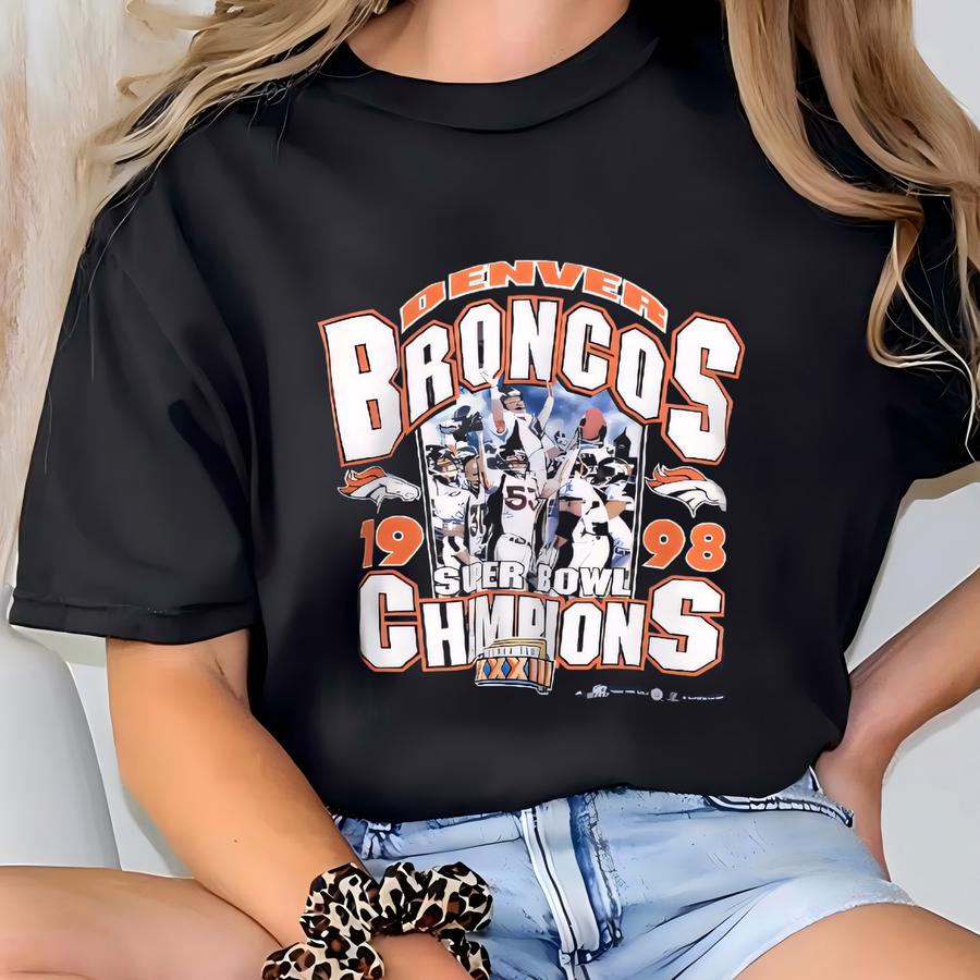 Vintage 90s Denver Broncos Super Bowl Xxxiii Champion Sweatshirt Large National Football Denver Broncos Sweater Denver Broncos Jumper L T-shirt
