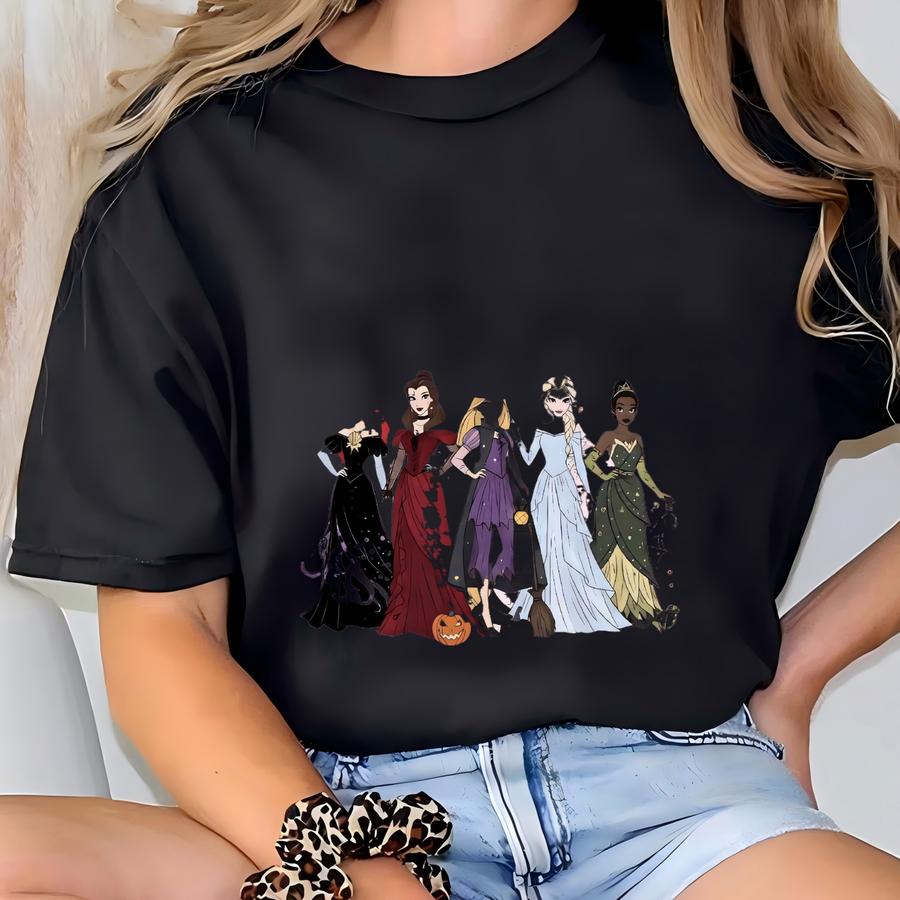 Spooky Princess Halloween Shirt And Sweatshirt, Cute Girls Fall Outfit, Princess Halloween Shirt T-shirt