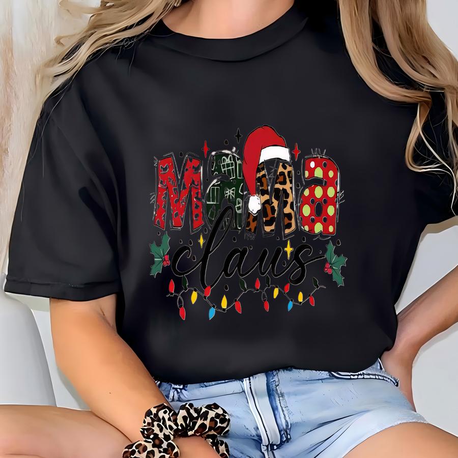 Custom Christmas Mama Shirt, Nana Holiday Sweatshirt, Personalized Mom Holiday Tee, Cookies Kids Names Hoodie, Merry Grandma Crewneck T-shirt