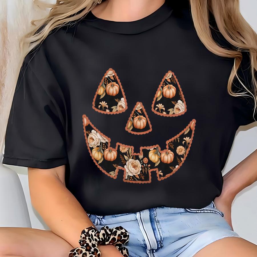Spooky Jack-o-lantern Face Toddler Sweatshirt Unisex Fit Kids Halloween Pumpkin Sweater Children's Pumpkin Head Shirt Baby Sweatshirt T-shirt