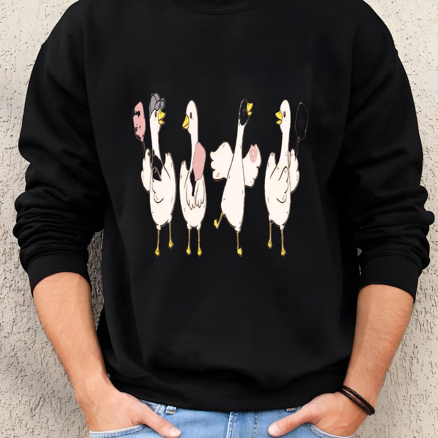 Cute Pickleball Goose Sweatshirt Cozy Funny Womens Crewneck Honk If You Love Pickleball Gift For Player Or Partner Funny Pickleball Sweatshirt