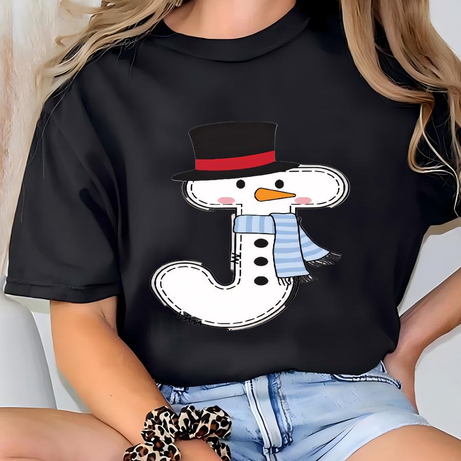 Personalized Kids Snowman Christmas Ornament: Name Keepsake T-shirt