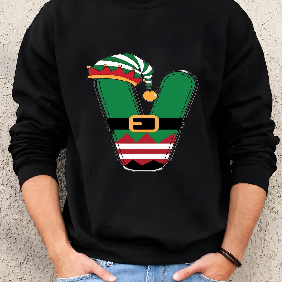 Personalized Kids Elf Christmas Ornament: Name Keepsake Sweatshirt