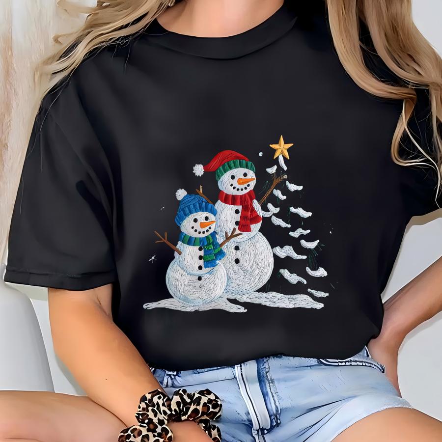 Christmas Snowman Kids Sweatshirt, Cute Snowman Shirt, Cute Winter Shirt, Snowman Sweatshirt, Kids Christmas Sweatshirt T-shirt