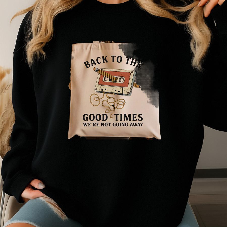 Retro Cassette Tape Cotton Canvas Tee: 80s Music Lover Gift Sweatshirt