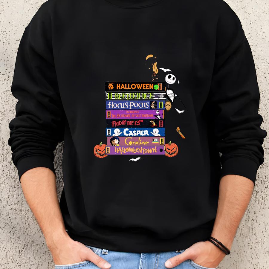 Comfort Color 90s Style Retro Vintage Halloween Shirt,halloween Movies Vhs Shirts,halloween Characters Shirt, Shirt,spooky Season Sweatshirt