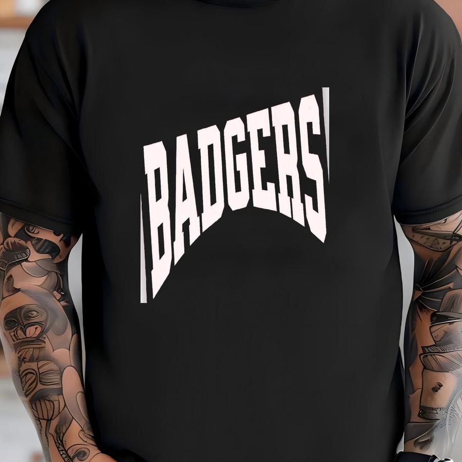 Vintage Badgers Hoodie: Varsity Style Tee T-shirt