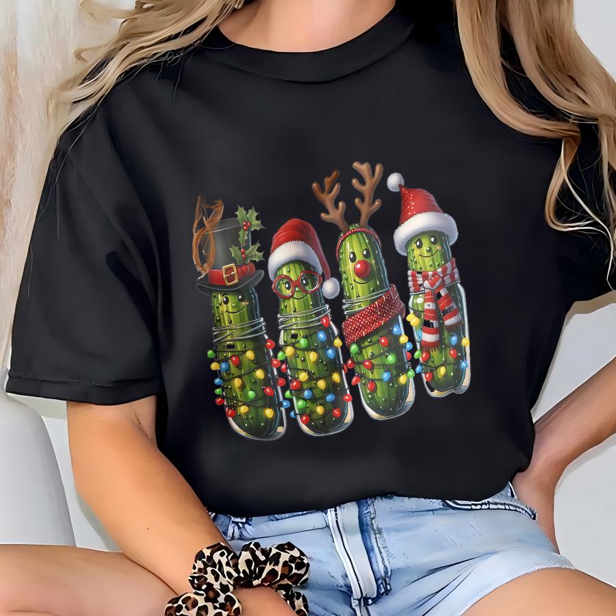 Funny Christmas Pickles Hoodie: Retro Pickle Jars Tee T-shirt