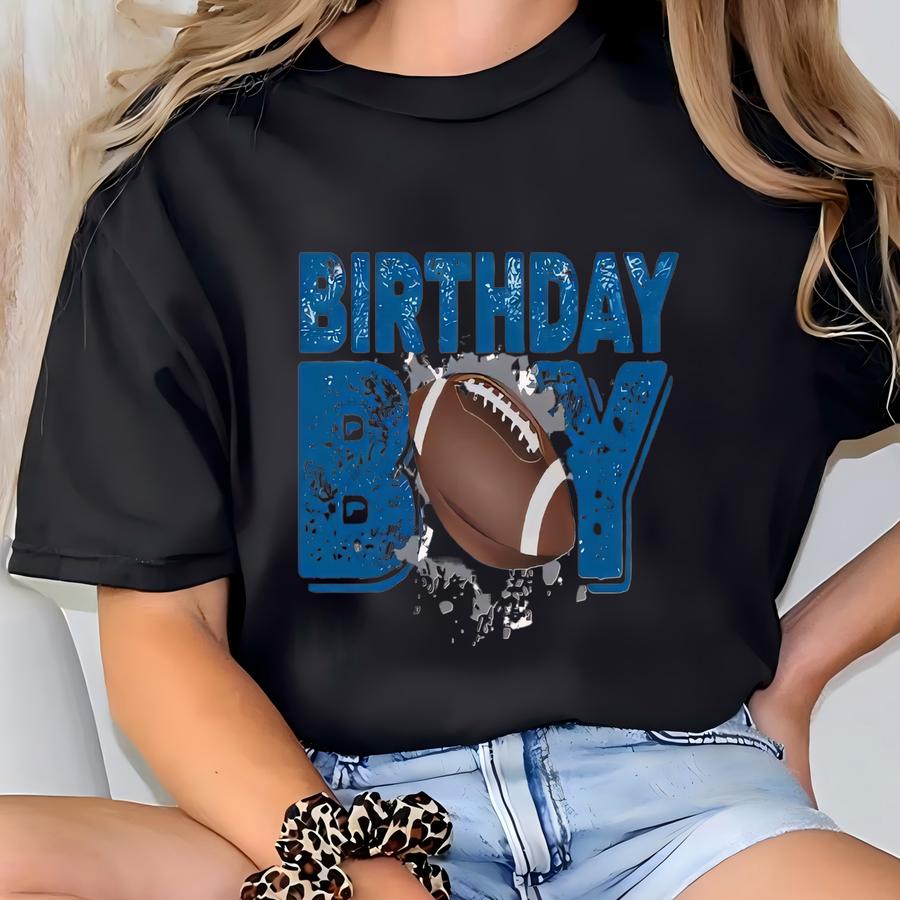Football Birthday Boy Shirt | Personalized Name Number Tee | Toddler, Kids Football Birthday Outfit | 1st 2nd 3rd Birthday Shirt T-shirt
