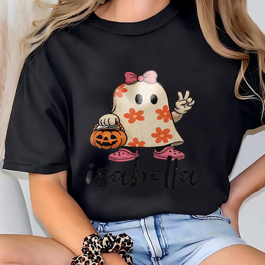 Personalized Halloween Tee, Trick Or Treat Tee, Candy For Kids, Halloween Canvas Tee For Gift, Goodie Gift Basket T-shirt