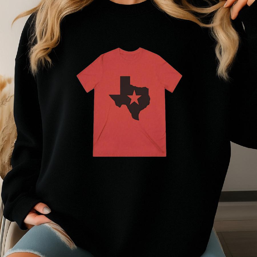 Texas State Silhouette Tee - Unisex Triblend T-shirt, Cozy Casual Wear, Texas Pride, Travel Souvenir, Gift For Texas Lovers Sweatshirt