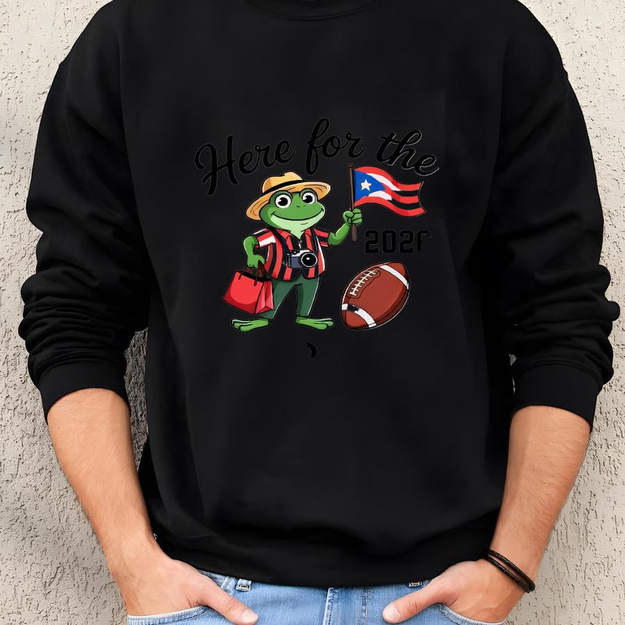 Here For Benito Bowl V2 Cute Unisex Shirt, Puerto Rico Football Tee, Bad Bunny Bowl Y2k Shirt, Gameday Shirt, Music Rap Tee Sweatshirt