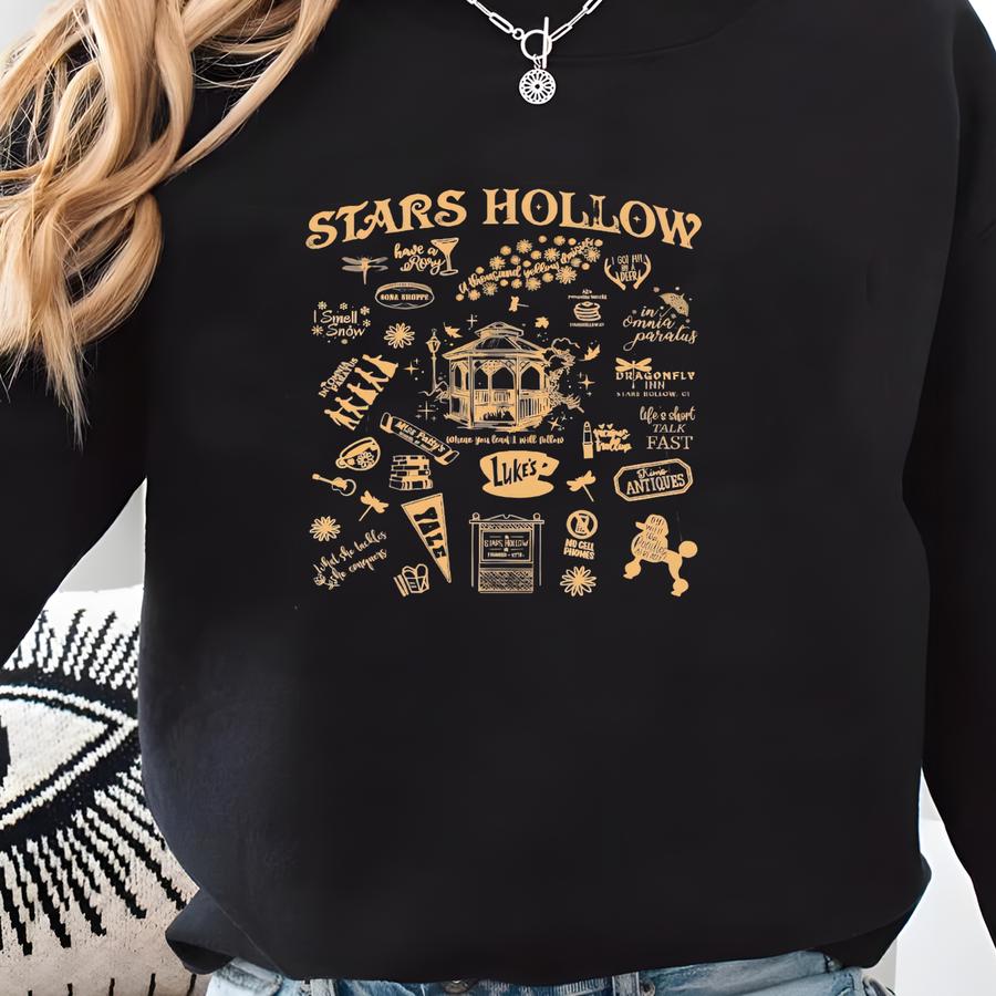 Stars Hollow Two-sided Shirt, Luke’s Diner Adult Shirt, Where You Lead I Will Follow,matching Stars Hollow Tee, S409 Sweatshirt
