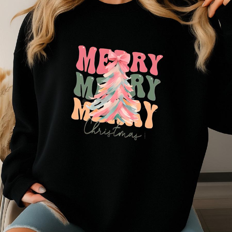 Personalized Family Matching Christmas Shirts, Matching Mama And Me Shirts, Cute Pine Tree Outfits, Funny Christmas Family T-shirts Sweatshirt