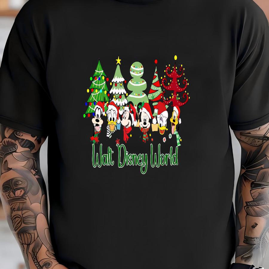 Walt World Christmas Hoodie, Cute Holiday Tee With And Friends Christmas Trees T-shirt