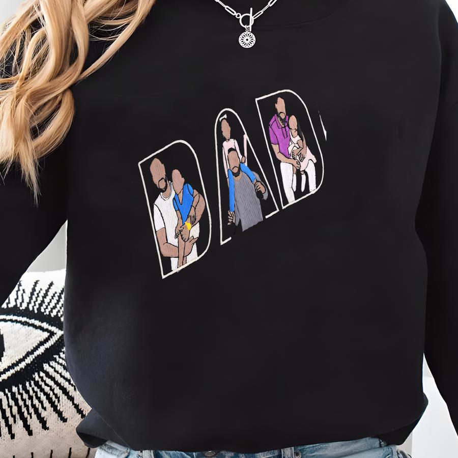 Custom Portrait Sweatshirt From Photo - Family Reunion Sweatshirt - Personalized Dad Photo Crewneck - Birthday Gift For Dad Sweatshirt