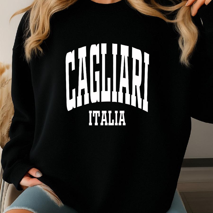 Cagliari Italia Sweatshirt Hoodie Shirt, Sardegna Italy Shirt, Vintage Al Crewneck, Retro Seaside Hoodie, Summer Vacation Tee Sweatshirt