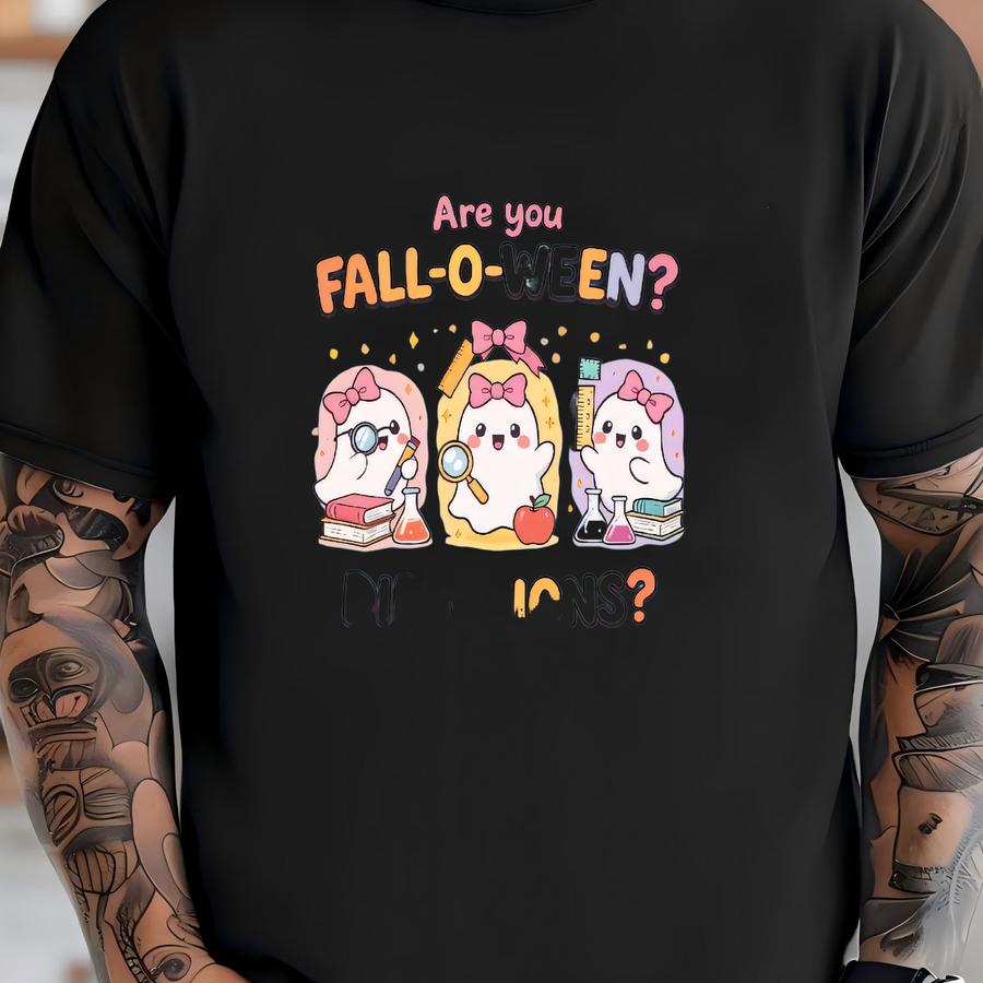 Trick Or Teach Ghost Graphic Crop Top: Halloween Teacher Tee T-shirt