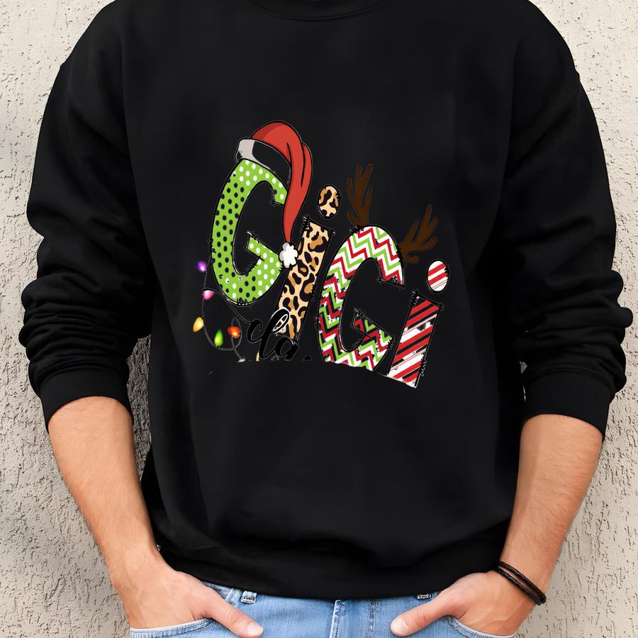 Custom Gigi Claus Sweatshirt, Personalized Christmas Grandma Sweatshirt, Nana Sweater With Grandkids Names, Holiday Gift For Grandma Sweatshirt
