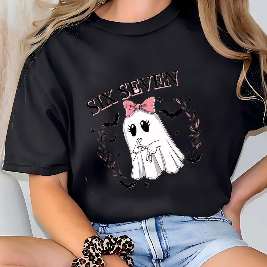 Six Seven Ghost Kids Shirt | Kids Halloween Tee | Cool Boy Girl Ghost Matching Outfit T-shirt