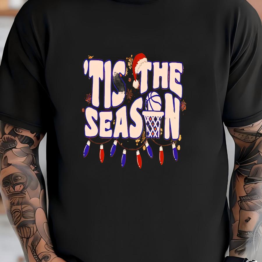 Christmas New York Basketball Unisex Apparel, Mens Womens Hoodies/sweatshirts/hoodies, Gift Sports Fan, Game Day Outfit, Tis The Season T-shirt