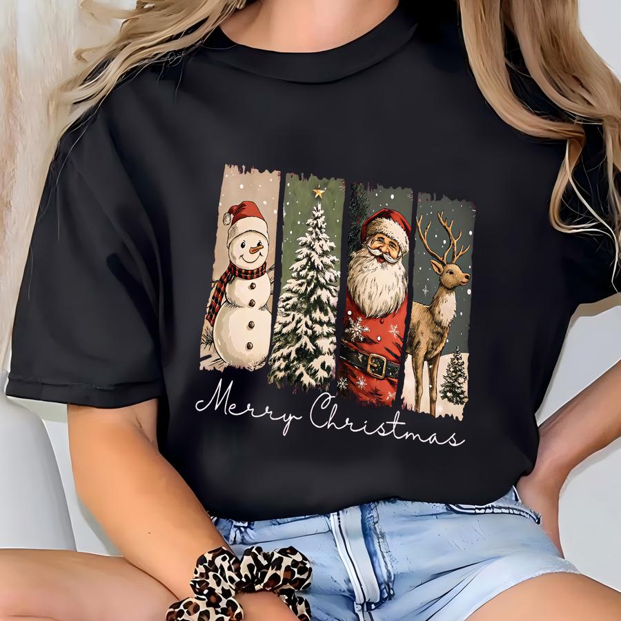 Christmas Sweatshirt, Santa Christmas Sweatshirt, Santa Claus Hoodie, Christmas Snowman Sweatshirt, Christmas Tree, Merry Christmas Tee T-shirt