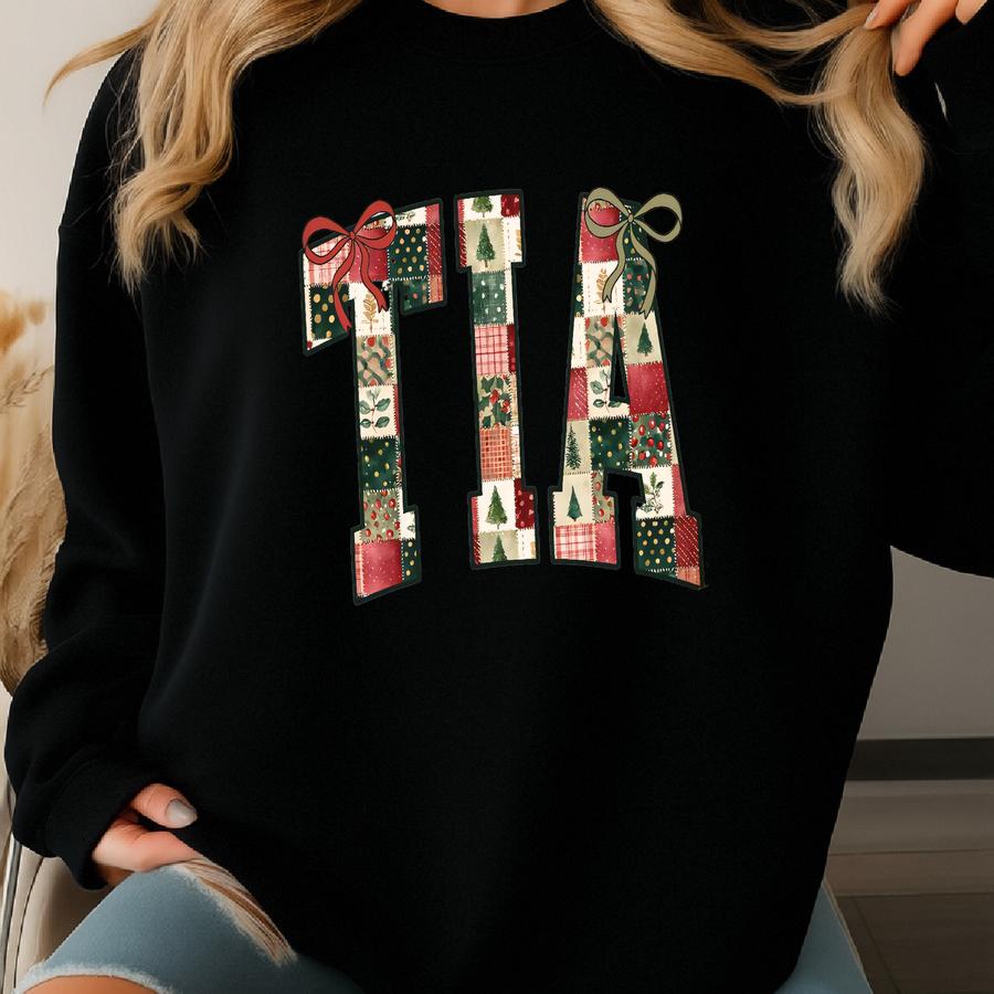 Tia Sweatshirt, Christmas Aunt Shirt, New Sister Crewneck, Santa Crew Neck, Xmas Gifts Sweatshirt