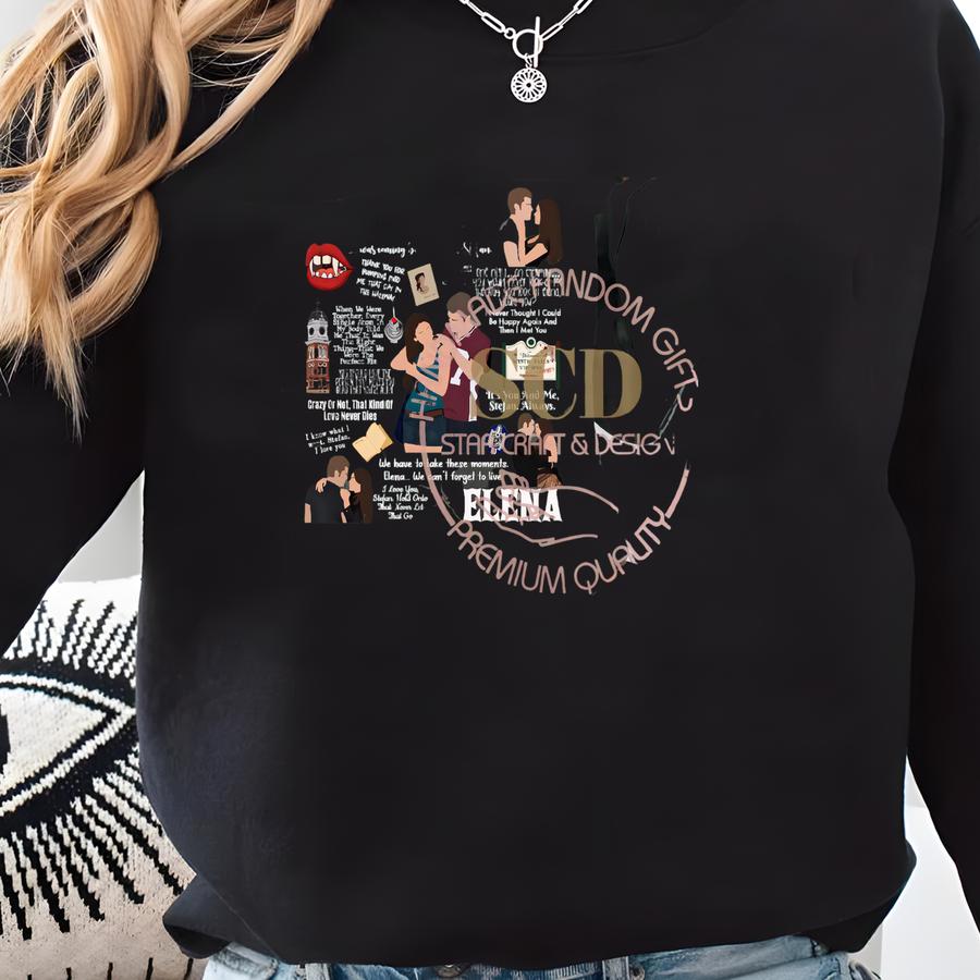New Design Stefan And Elena Quotes Sweatshirt ,tvd Quotes, Stefan Quotes, Elena Quotes Sweatshirt ,vampire Diaries Crewneck Sweatshirt. Sweatshirt