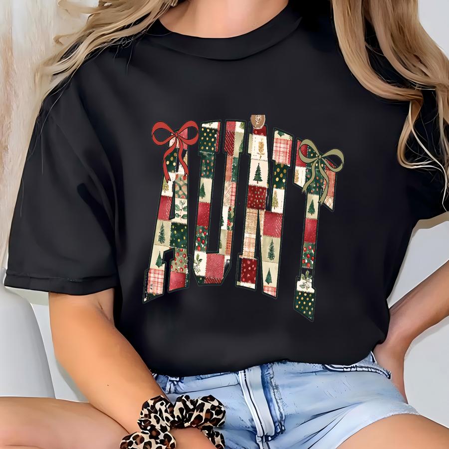 Aunt Shirt, Christmas Aunt Shirt, Sister Tshirt, New Auntie Tee, Santa Xmas Gifts T-shirt