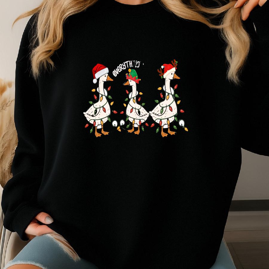Custom Matching Silly Goose Family Christmas Shirts For 2025: Personalized Funny Geese Christmas Crew Shirts For Family Holiday Party Sweatshirt
