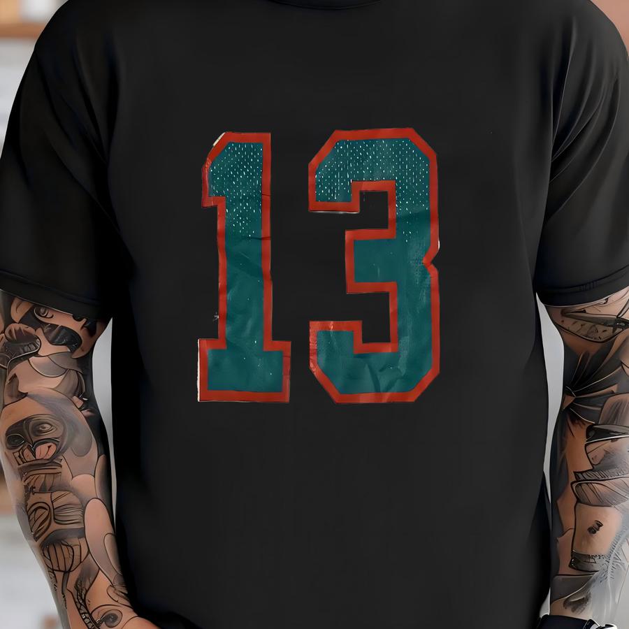 Men's Vintage 80's Wilson Dan Marino White Teal Jersey Sz M (42) T-shirt