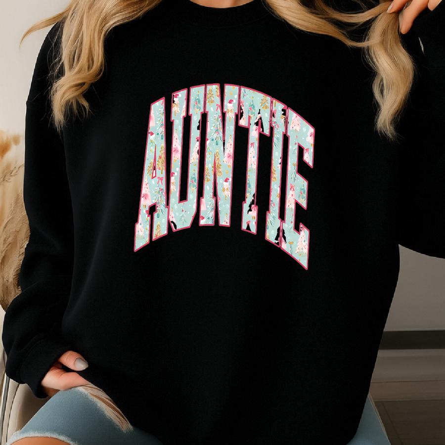 Auntie Shirt, Christmas Aunt Shirt, Sister Tshirt, New Auntie Tee, Santa Xmas Gifts Sweatshirt
