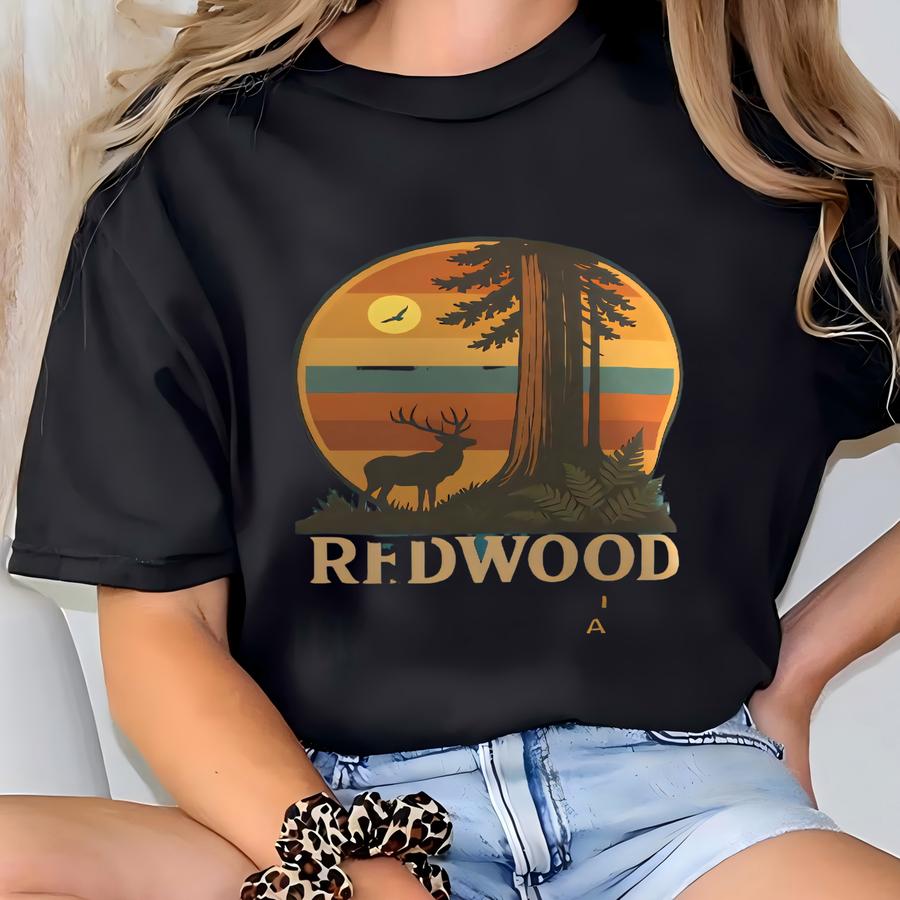 Retro Redwood National Park Shirt, California Forest Tree Tee, Vintage Hiker Souvenir Sweatshirt Hoodie T-shirt