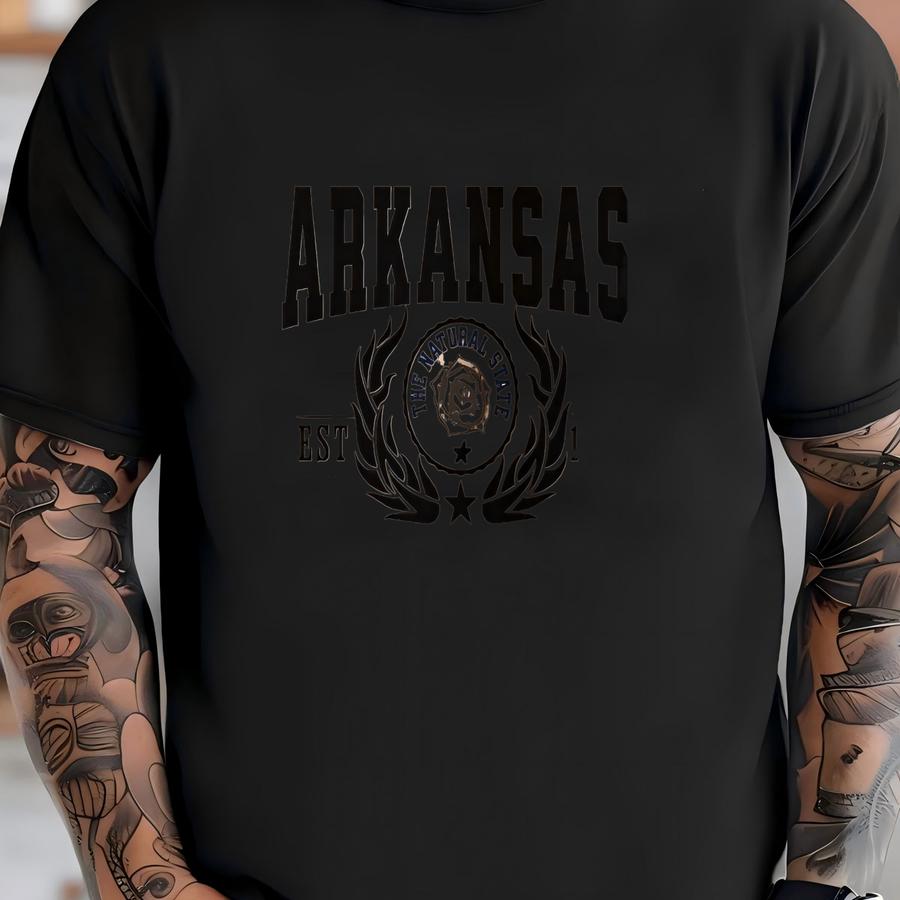 Arkansas State Cotton Canvas Tee, “natural State Wonders”, Usa States Souvenir, Arkansas Pride Gift, Eco Travel Tote T-shirt