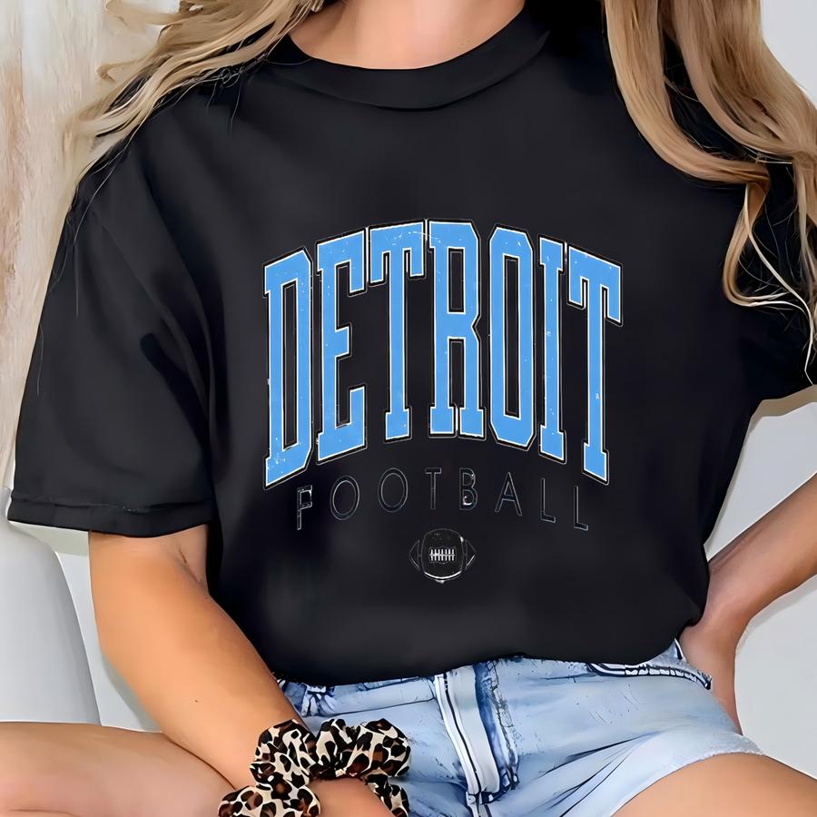 Vintage Detroit Football Crewneck Sweatshirt, Mens Womens Football Apparel, Retro Detroit Football Hoodie, Gift For Detroit Fan T-shirt