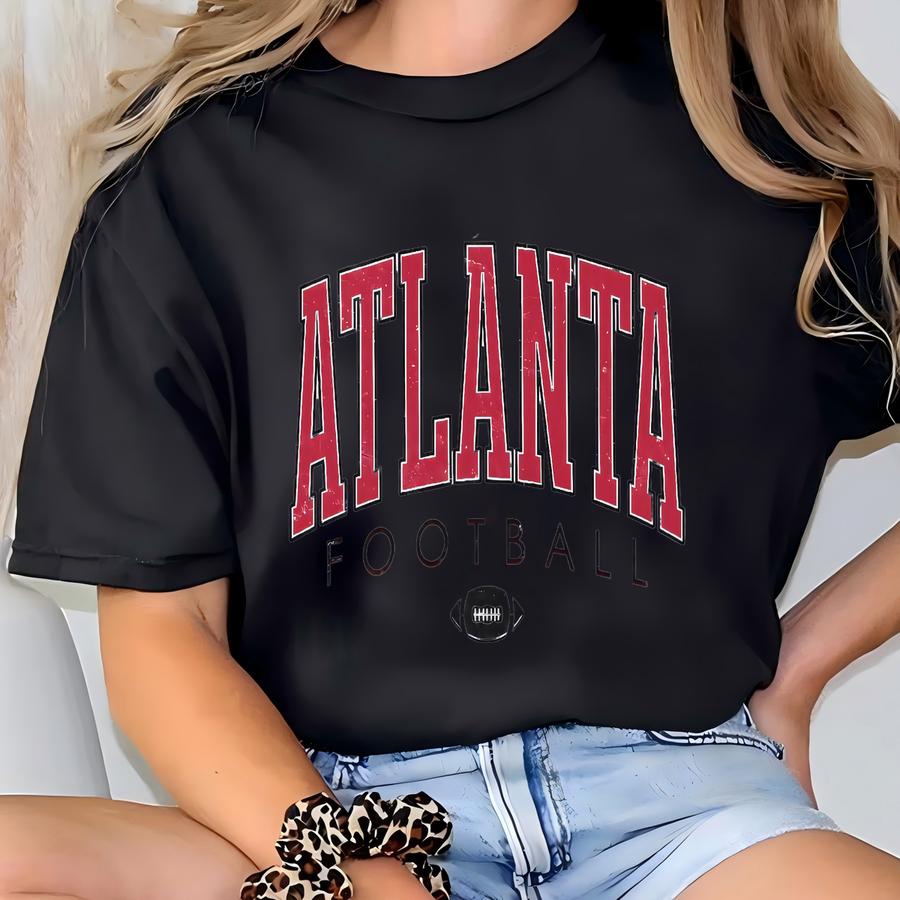 Vintage Atlanta Football Crewneck Sweatshirt, Mens Womens Atlanta Football Apparel, Retro Football Hoodie, Gift For Atl Fan, Customizable T-shirt