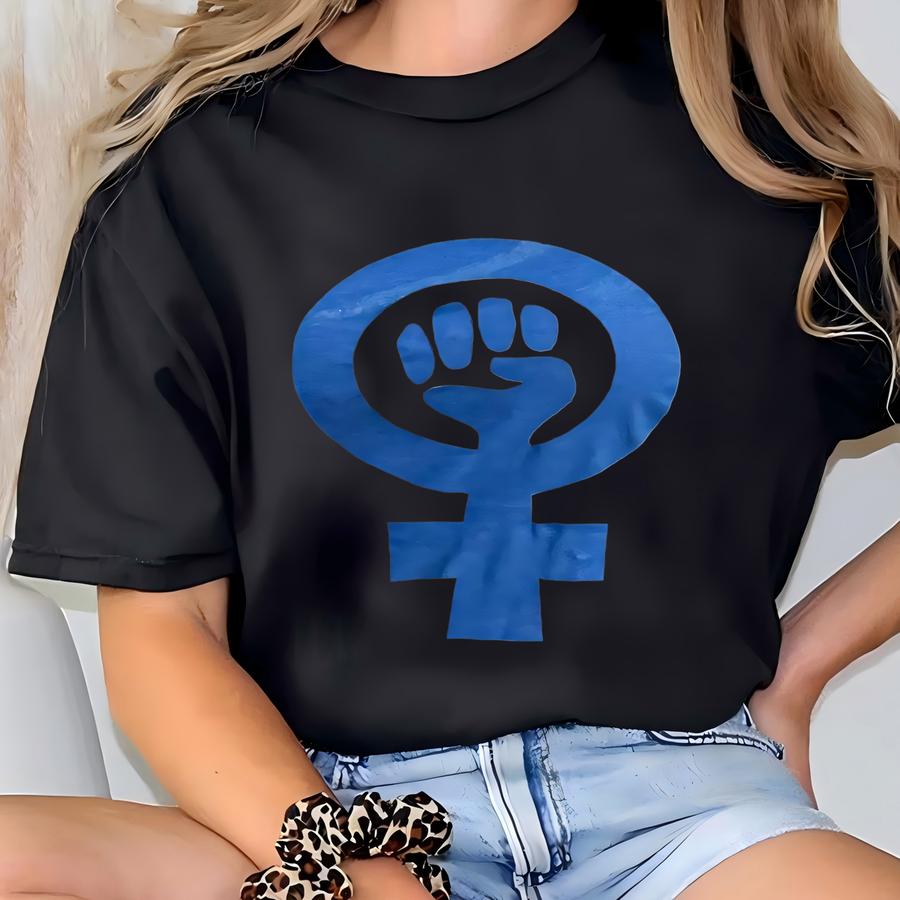 Vintage 80s' Women's Power Blue Single Stitch Hoodie Modeled Size S T-shirt