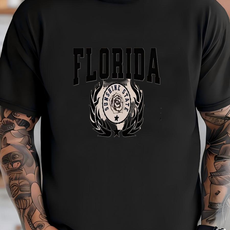 Florida State Cotton Canvas Tee: Sunshine State Souvenir T-shirt